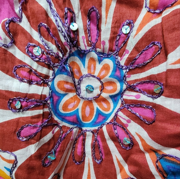 CATO Bohemian Floral skirt w/ sequin. Size 14/16 . - Picture 2 of 10